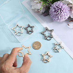 6Pcs 6 Styles Zinc Alloy Spring Gate Rings&nbsp;FIND-GF0007-55