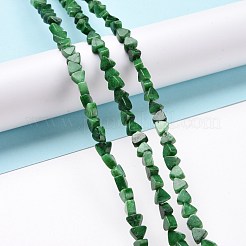 天然石方解石ビーズ連売り  染め  三角形  濃い緑  5.5x6x3.5mm  穴：0.8mm  約81個/連  15.94インチ（40.5cm）&nbsp;G-G852-01C