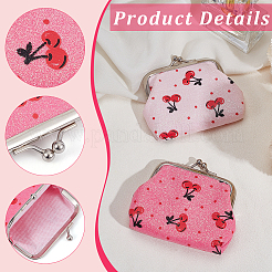 4Pcs 2 Colors Glitter Powder Cloth with Alloy Kiss Lock Wallets&nbsp;ABAG-CN0001-73