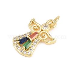 Christmas Brass Micro Pave Colorful Cubic Zirconia Pendants&nbsp;KK-E798-07G