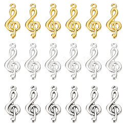 30Pcs 3 Colors Tibetan Style Treble Clef Pendants&nbsp;TIBEP-TA0001-42