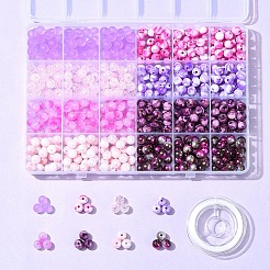 DIY ラウンドアクリルビーズブレスレットジュエリー作成キット  ミックスカラー  7.5~8x0.8~8x0.8~8mm  穴：1~2mm&nbsp;DIY-FS0007-40