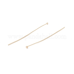 真鍮のボールヘッドピン  長持ちメッキ  カドミウムフリー＆鉛フリー  14KGP本金メッキ  50~50.5mm  ヘッド：1.8mm  ピン：0.5mm  24ゲージ&nbsp;KK-WH0058-02D-G02