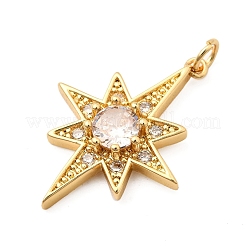 Brass Micro Pave Cubic Zirconia Pendants&nbsp;KK-K302-09G