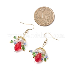 Glass Lantern Dangle Earrings&nbsp;EJEW-MZ00629