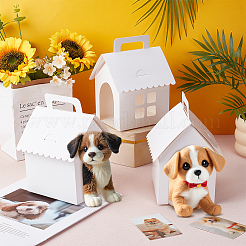 紙製の犬小屋  小道具の装飾のふりをする  ホワイト  100x120x180mm&nbsp;AJEW-WH0696-169D