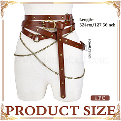PU Imitation Leather Chain Belts with Metal Chains&nbsp;AJEW-WH0609-663AB