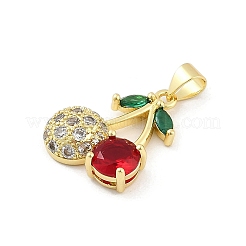 Brass Micro Pave Cubic Zirconia Pendants&nbsp;KK-Z090-01G-01