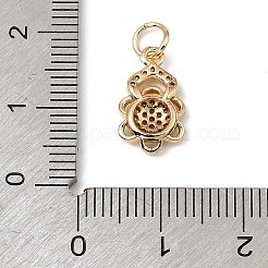 Brass Micro Pave Cubic Zirconia Charms&nbsp;KK-C133-03D-G