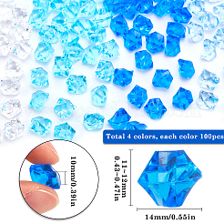 400pcs 4 Colors Transparent Acrylic Beads&nbsp;OACR-SC0001-49