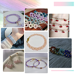 20 Strands Transparent Gradient Color Glass Beads Strands&nbsp;GLAA-GA0001-79B