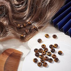 Natural Tiger Eye European Large Hole Beads&nbsp;G-NB0003-72B-04