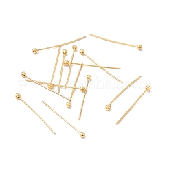 真鍮のボールヘッドピン  長持ちメッキ  カドミウムフリー＆鉛フリー  18KGP本金メッキ  20mm  ヘッド：2mm  ピン：0.5mm  24ゲージ&nbsp;KK-WH0058-02A-G01
