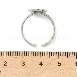 304ステンレススチールカフリング部品  パッドリングセッティング  オーバル  ステンレス鋼色  トレイ：14.5x10mm  内径：18mm&nbsp;STAS-Z138-02P-02