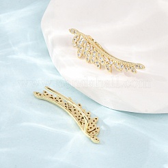 Brass Pave Cubic Zirconia Stud Crawler Earrings&nbsp;LS-KK-CBAA351-08G