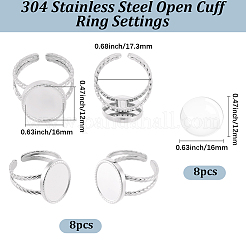 DIY Oval Finger Rings Making Kit&nbsp;DIY-BBC0003-15P