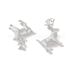 真鍮チャーム  カドミウムフリー＆ニッケルフリー＆鉛フリー  鹿  プラチナメッキ  20x15x7mm  穴：1.2mm&nbsp;KK-Q816-33P