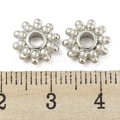CCBプラスチックビーズ  花  プラチナ  10x2.5mm  穴：3mm&nbsp;CCB-P013-20A-P