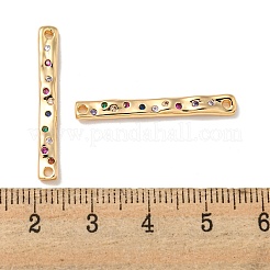 Brass Pave Colorful Cubic Zirconia Connector Charms&nbsp;KK-K378-13G