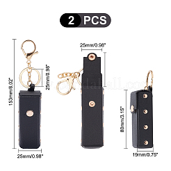 2Pcs PU Leather Lipstick Storage Bags Keychain&nbsp;AJEW-WR0001-23