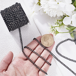 無溶接アルミ製カーブチェーン  プラスチックスプール付き  ブラック  5x3.3x0.9mm&nbsp;CHA-SP0001-01