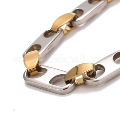 PVD Vacuum Plating 201 Stainless Steel Oval Link Chain Bracelets&nbsp;STAS-E160-04GP
