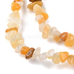天然石イエローアベンチュリンビーズ連売り  チップ  1.5~4.5x3~13x2.5~8mm  穴：0.6mm  30.94~31.97インチ（78.6~81.2cm）&nbsp;G-G0003-B15