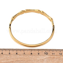 304ステンレススチールバングル  女性用ヒンジ付きバングル  竹の共同  イオンプレーティング（ip）  18KGP本金メッキ  1/4インチ（0.8cm）  内径：2x2-1/4インチ（5.1x5.85cm）&nbsp;BJEW-G749-07G
