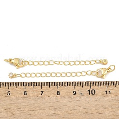 Brass Micro Pave Cubic Zirconia Ends with Chain&nbsp;KK-H480-57G