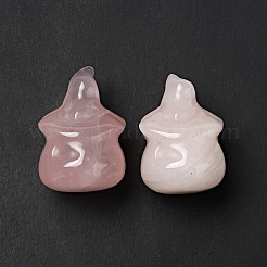 天然ローズクォーツホーム画面の装飾  魔女の帽子をかぶったハロウィーンのカボチャ  19x27~29mm&nbsp;DJEW-F018-01J