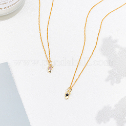 Brass Micro Pave Cubic Zirconia Pendants&nbsp;KK-FH0001-73G