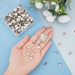 プラスチックビーズキャップペンダントベイル200個  グローブガラスバブルカバーペンダント用  プラチナ  7x10mm  穴：2mm  内径：9mm&nbsp;KY-SC0001-68P