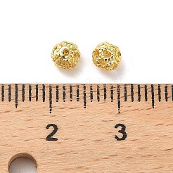 ラックメッキ真鍮製ビーズ  長持ちメッキ  鉛フリー＆カドミウムフリー  ラウンド  ゴールドカラー  4x4mm  穴：1mm&nbsp;KK-R211-02G-01