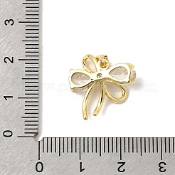 Brass Micro Pave Clear Cubic Zirconia Pendants&nbsp;KK-A296-36G