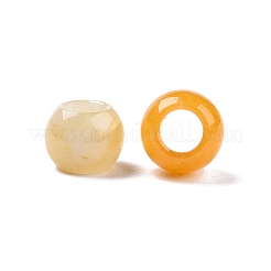 天然なトパーズのヒスイのビーズ  大穴ビーズ  ロンデル  10~10.5x7.5~9mm  穴：5mm&nbsp;G-T092-10mm-02