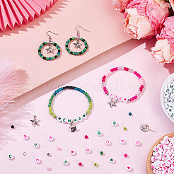 DIYジュエリー作成キット  合金ペンダント入り  アクリルとガラスのシードビーズ  フラット弾性クリスタルストリング  ミックスカラー  15.5x13.5x3.5mm  穴：1.6mm&nbsp;DIY-SC0033-75