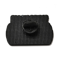 エナメルピン  バックパック用合金ラペルピンバック  ブラック  バッテリー  21x31mm&nbsp;X-JEWB-L026-01EB-04