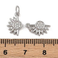 Brass Micro Pave Cubic Zirconia Pendants&nbsp;KK-B150-02P-01
