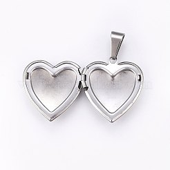 Tarnish Resistant 304 Stainless Steel Locket Pendants&nbsp;STAS-O103-40P