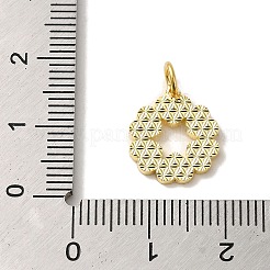 スターリングシルバーのハートフラワーチャーム925個  丸カン付き  ゴールドカラー  13.5x12x1mm  穴：3mm&nbsp;STER-K180-11A-G