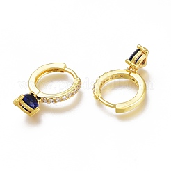 Brass Micro Pave Cubic Zirconia Huggie Hoop Earrings&nbsp;ZIRC-H102-14B-G