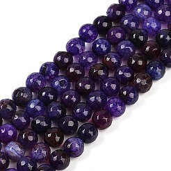 Faceted Natural Crackle Agate Beads Strands&nbsp;LS-G-F447-8mm-G01-01
