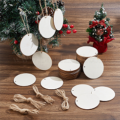 50Pcs Unfinished Wood Big Pendants&nbsp;WOOD-GO0001-31