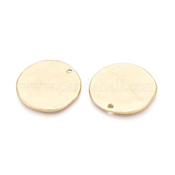 合金ペンダント  フラットラウンド  カドミウムフリー＆鉛フリー  マットゴールドカラー  36.5x27x2mm  穴：2.7mm&nbsp;PALLOY-N179-41MG