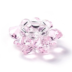 ガラス編みビーズ  クラスタビーズ  蓮  パールピンク  35x19mm  穴：8mm&nbsp;GLAA-F088-F21