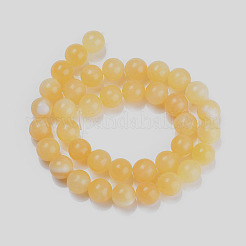 天然石トパーズ翡翠ビーズ連売り  ラウンド  8mm  穴：1mm  約50個/連  16インチ（40.64cm）&nbsp;X-G-E266-11A-8mm