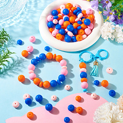 90Pcs 9 Styles Round & Rondelle Silicone Focal Beads&nbsp;SIL-TA0003-57A