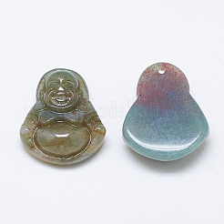 天然石インディアン瑪瑙ペンダント  弥勒  18~19x15~16x7.5~8mm  穴：1mm&nbsp;G-T122-15A-04