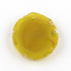 染め混合形状の天然瑪瑙宝石大きなペンダント  ゴールド  39~85x26~62x5~6mm  穴：2mm&nbsp;G-R300-06