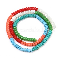 Glass & Natural White Shell & Dyed Howlite Beads Strands&nbsp;G-Z135-C08-2x4mm